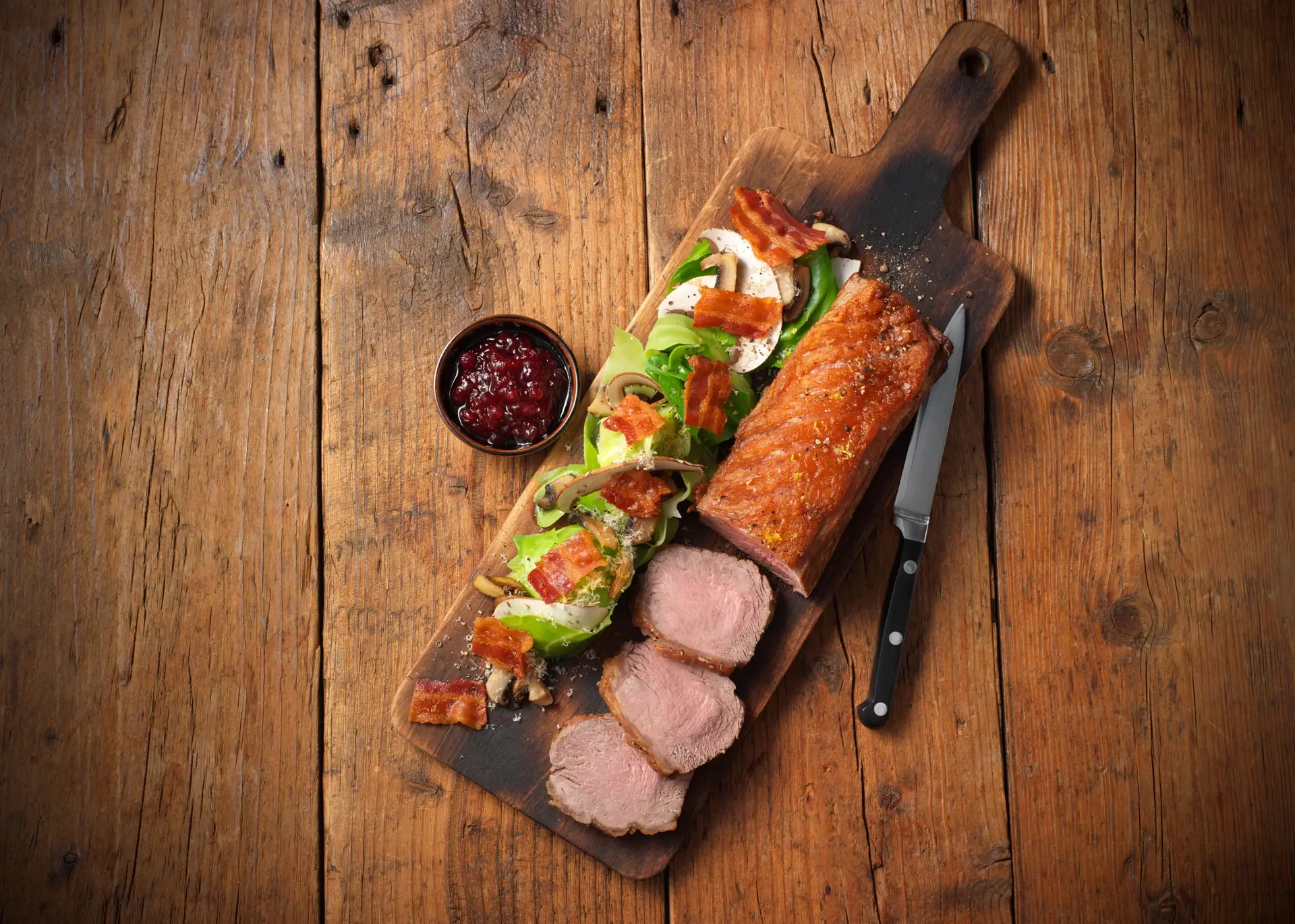 Højreb af kalvefilet med bacon