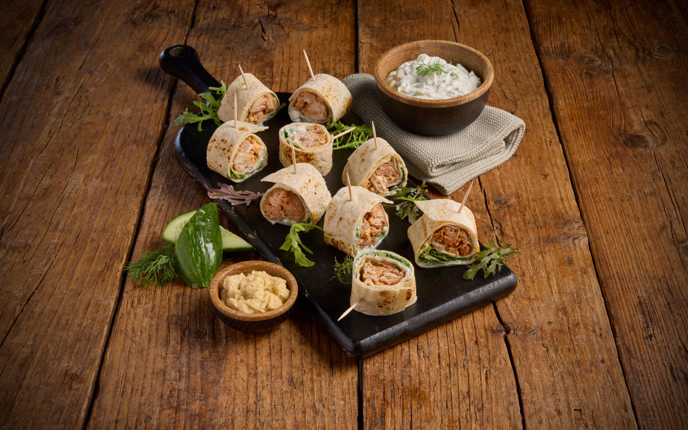 Tortillawrap med Pulled Pork Gyros