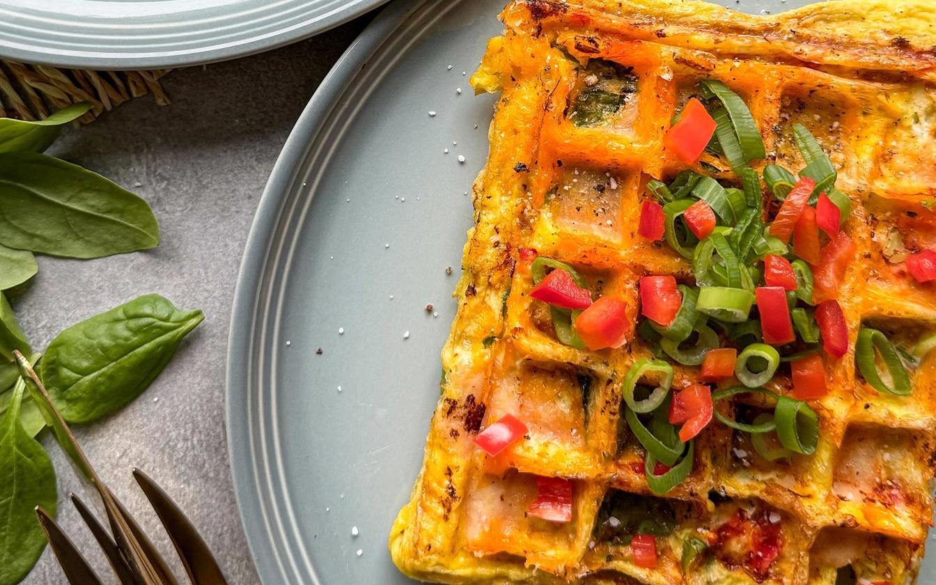 Omelet i vaffeljern