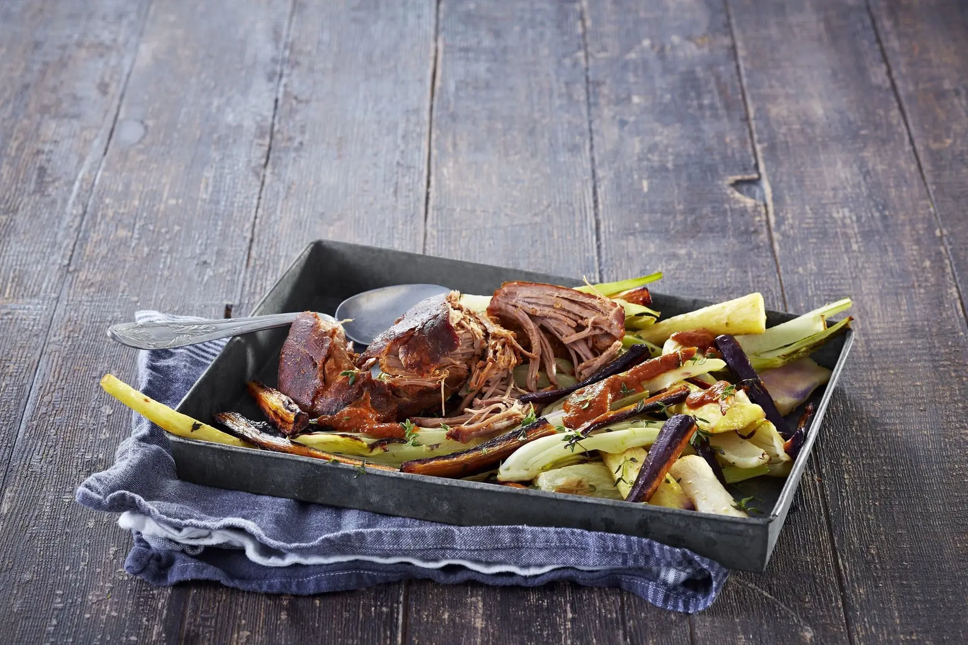 Rotfrukter med Pulled Turkey