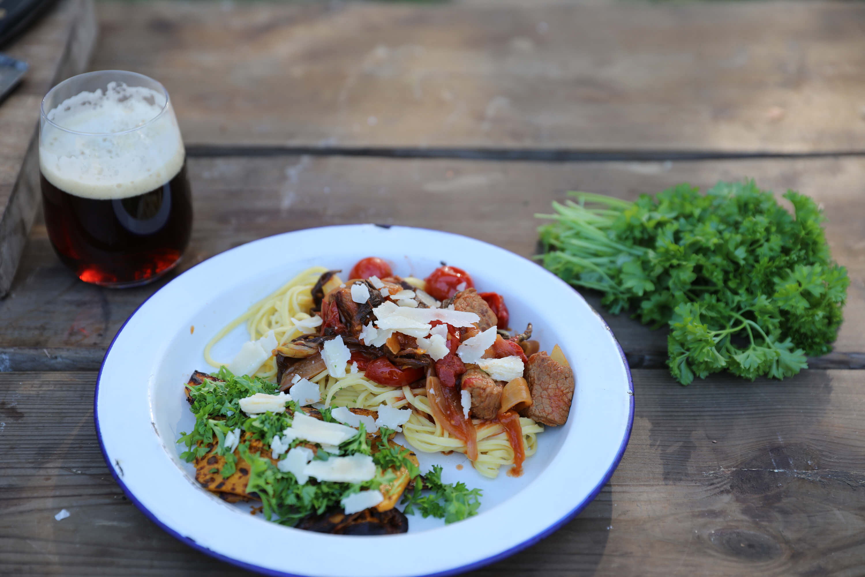 Ragu af kalvespidsbryst med stegt butternut