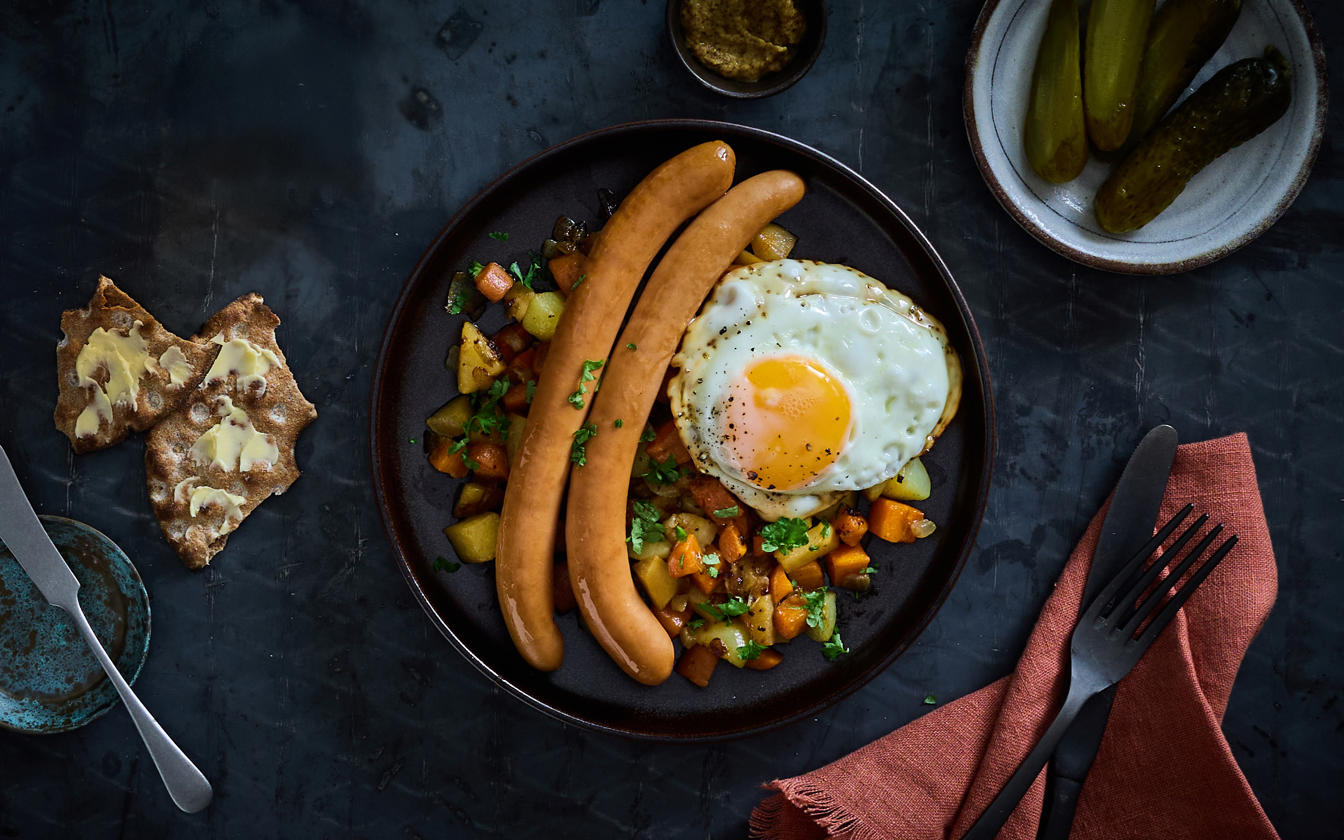 Rotfruktspytt med Wienerpölser