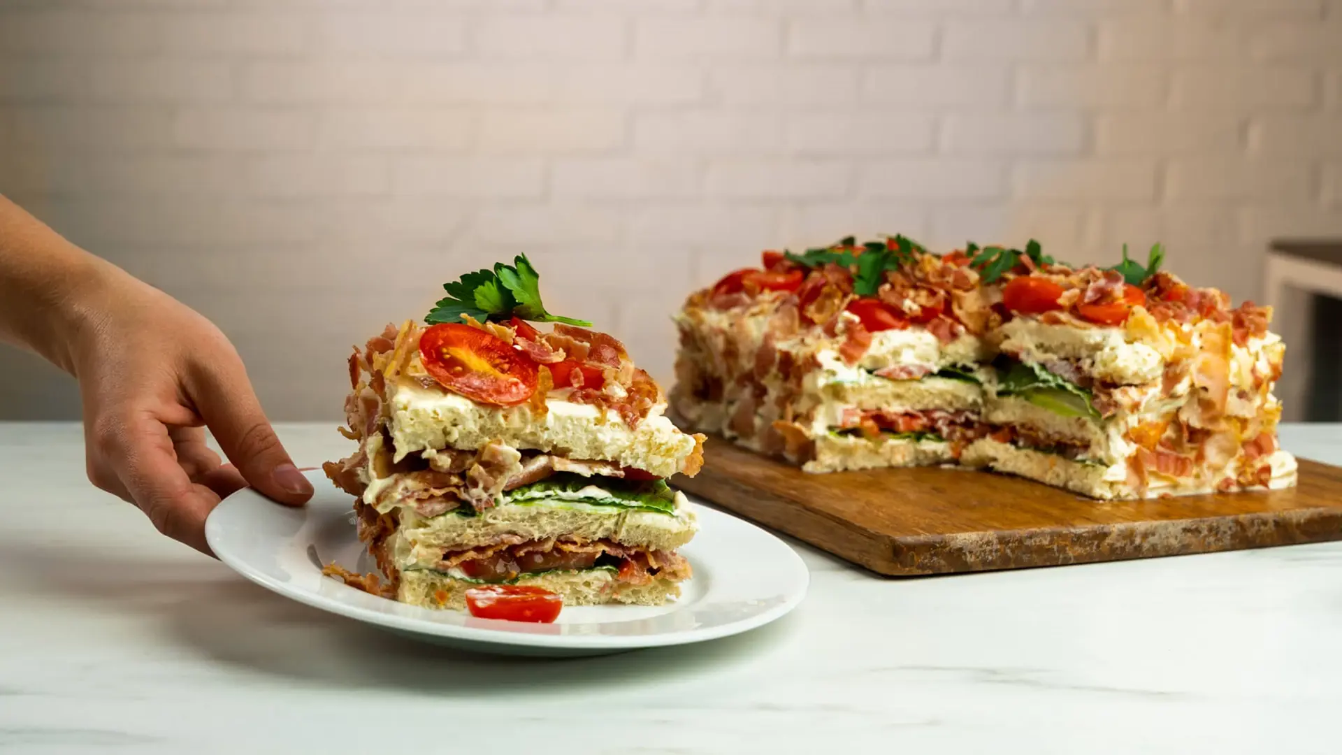 Baconsmörgåstårta a la Club Sandwich