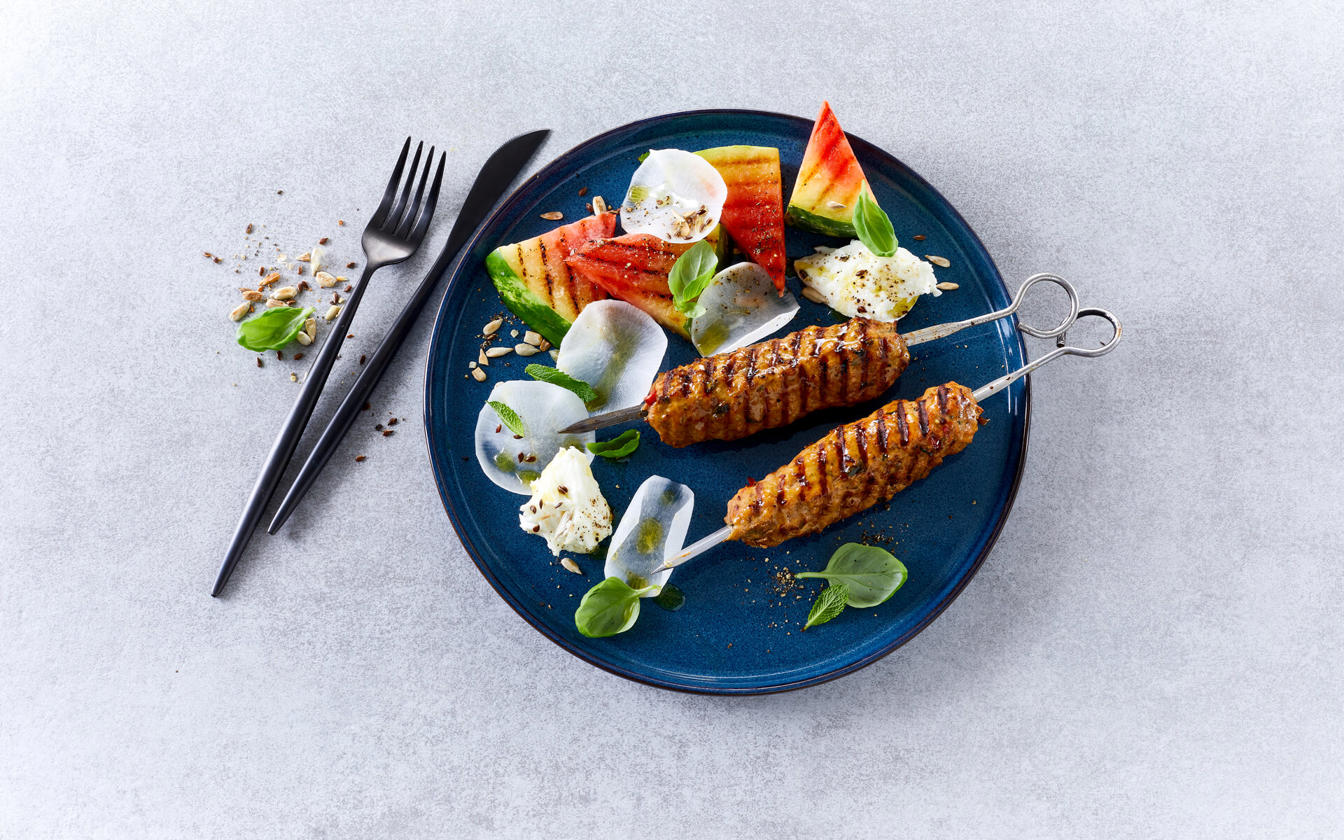 Grillspyd med hakket grisekød
