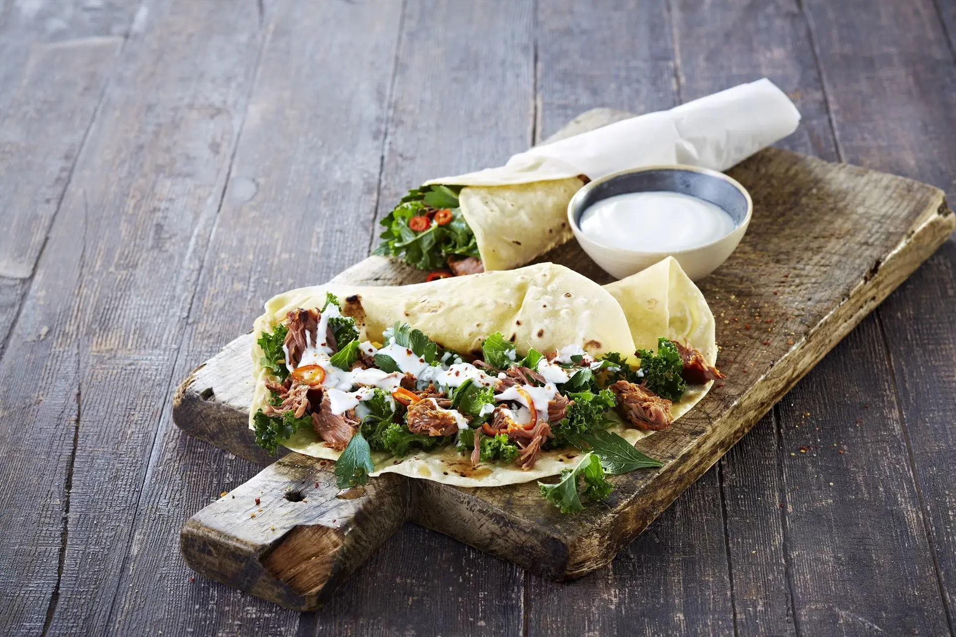 Shawarma med pulled turkey