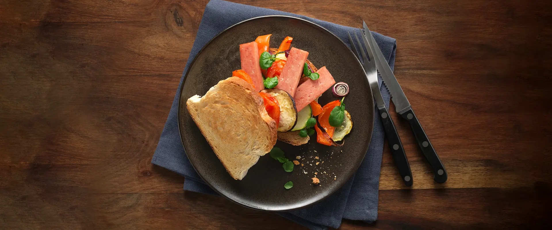 Pork luncheon meat sandwich