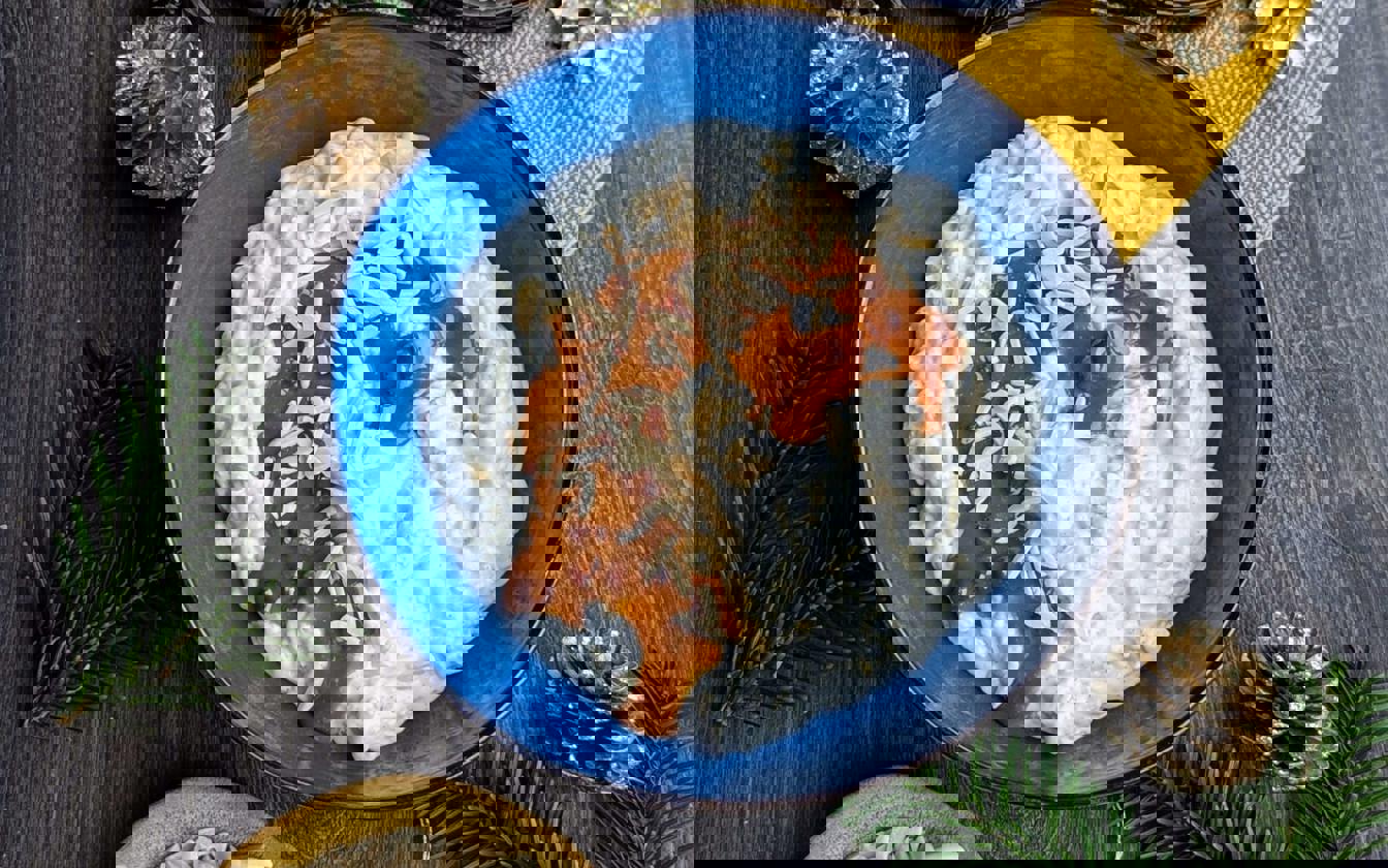 Risalamande med bacon-karamelsauce