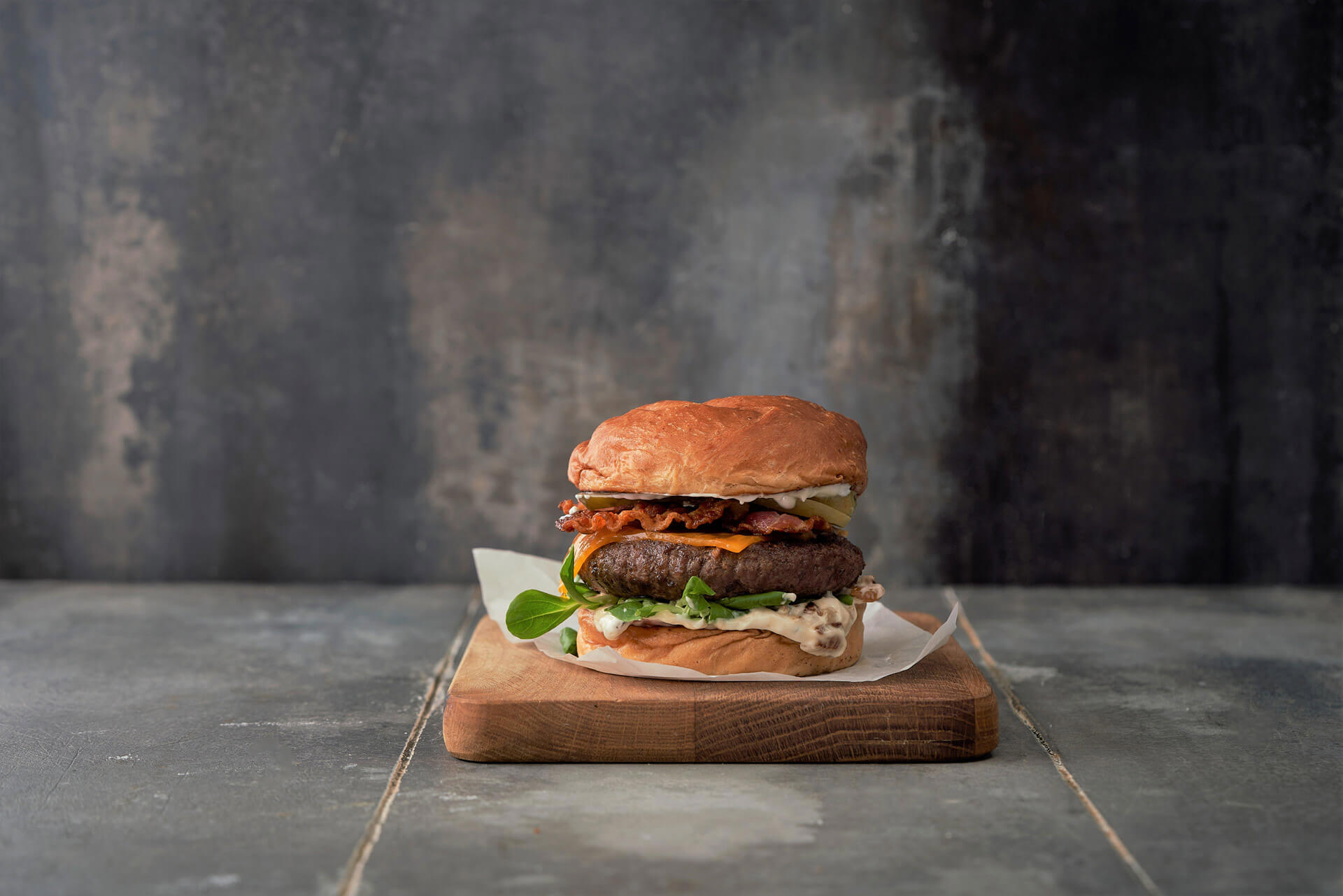Burger BOOST mit Bacon-Mayo