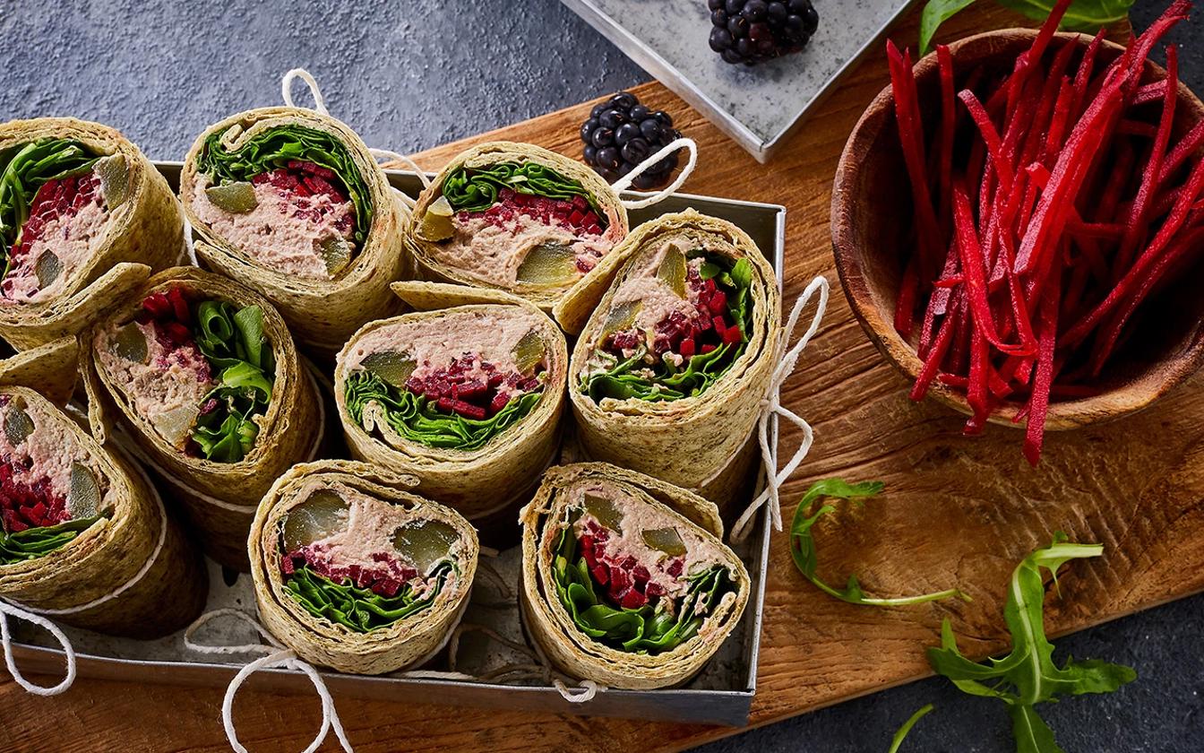 Spinatwrap med leverpostej