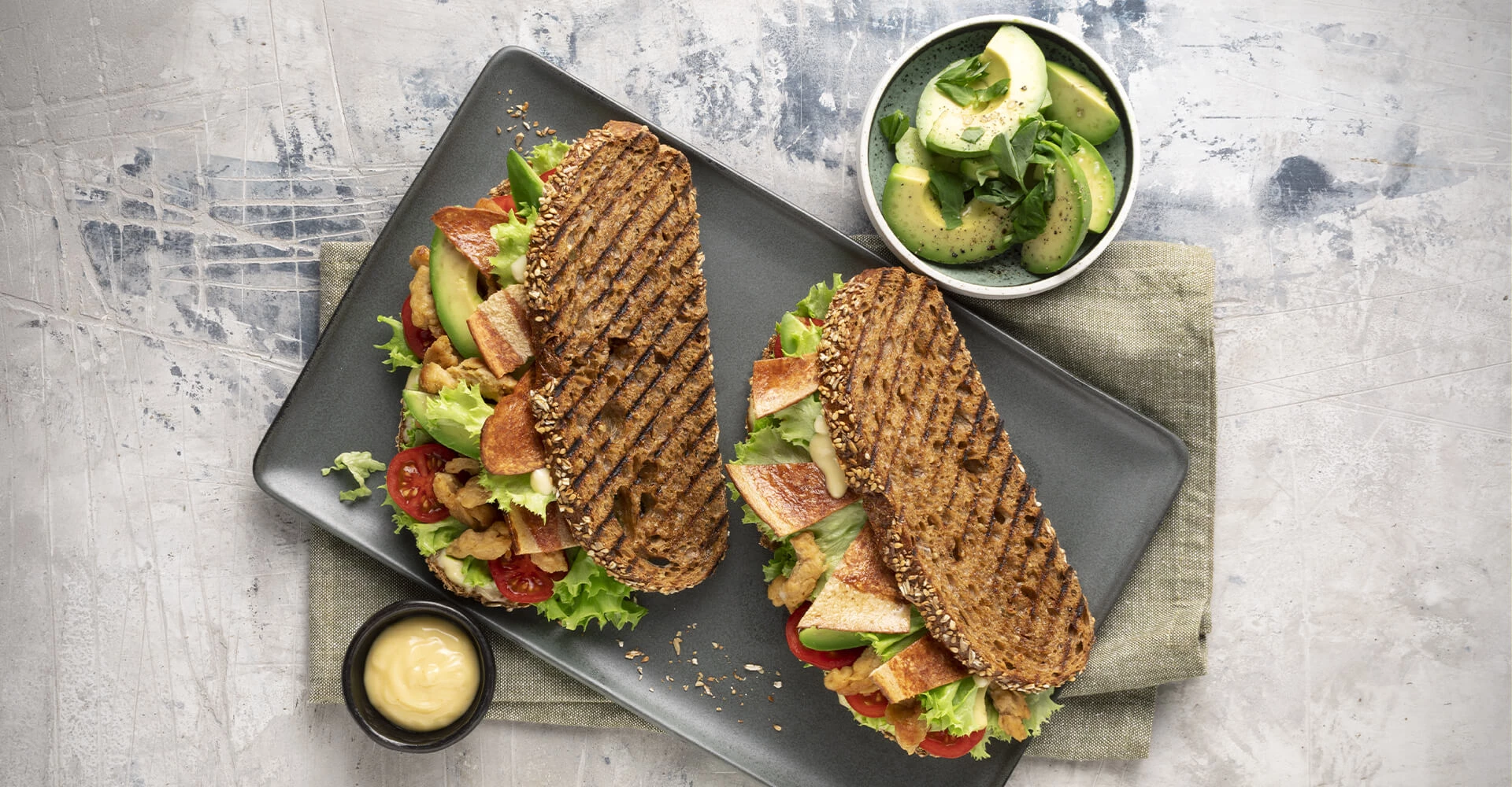 Vegetarisk club sandwich