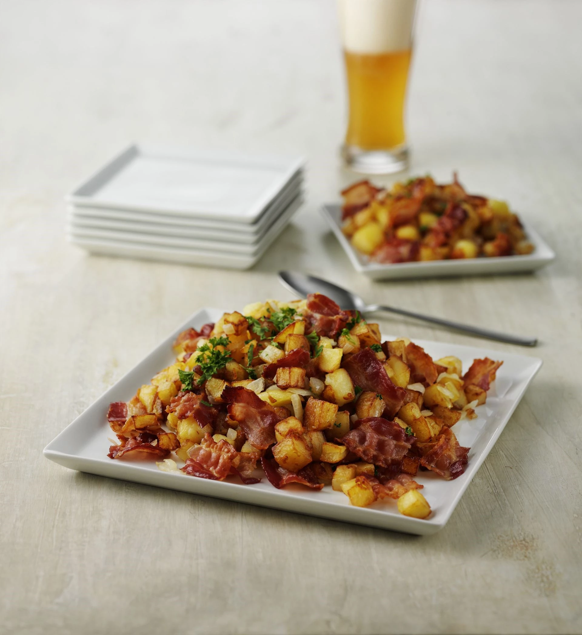 Brasede kartofler med bacon