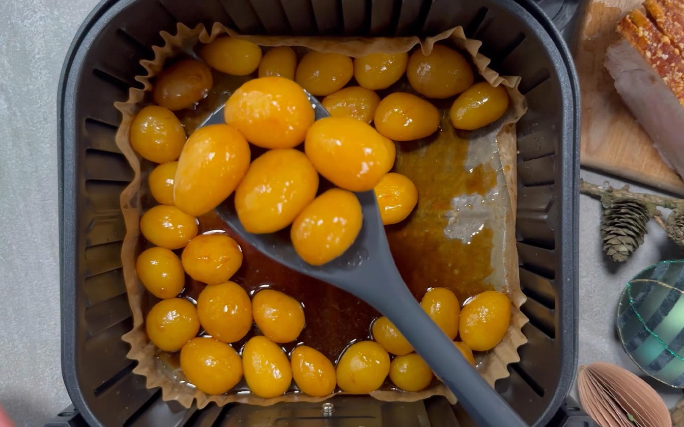 Brunede kartofler i airfryer