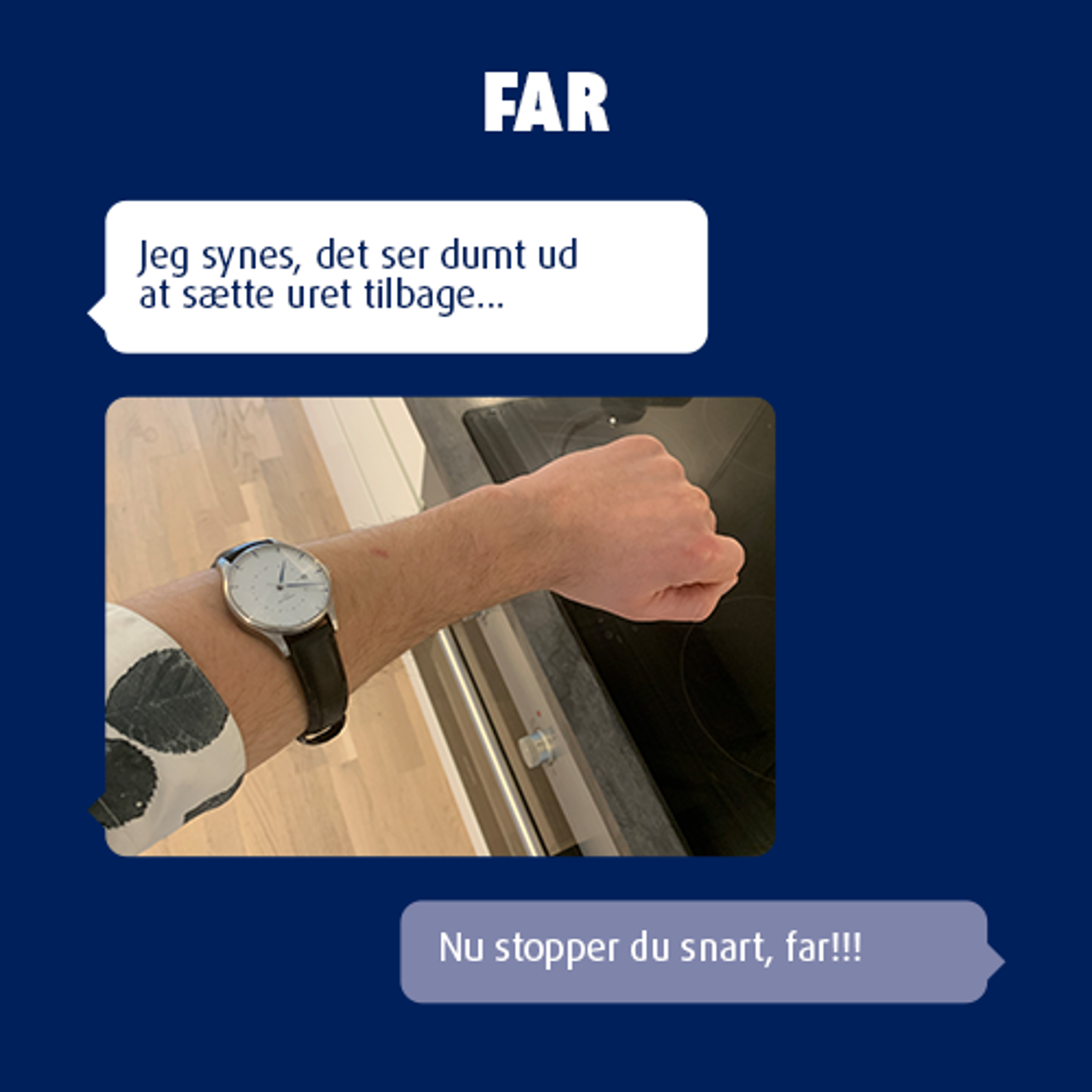 Far-joke: Sæt uret tilbage