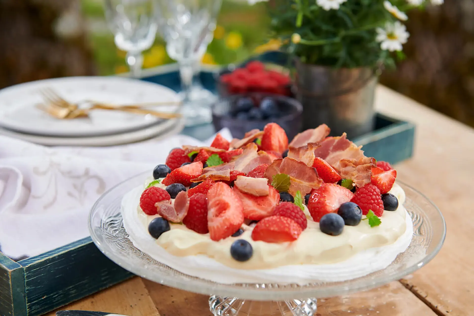 Pavlova mit Bacon