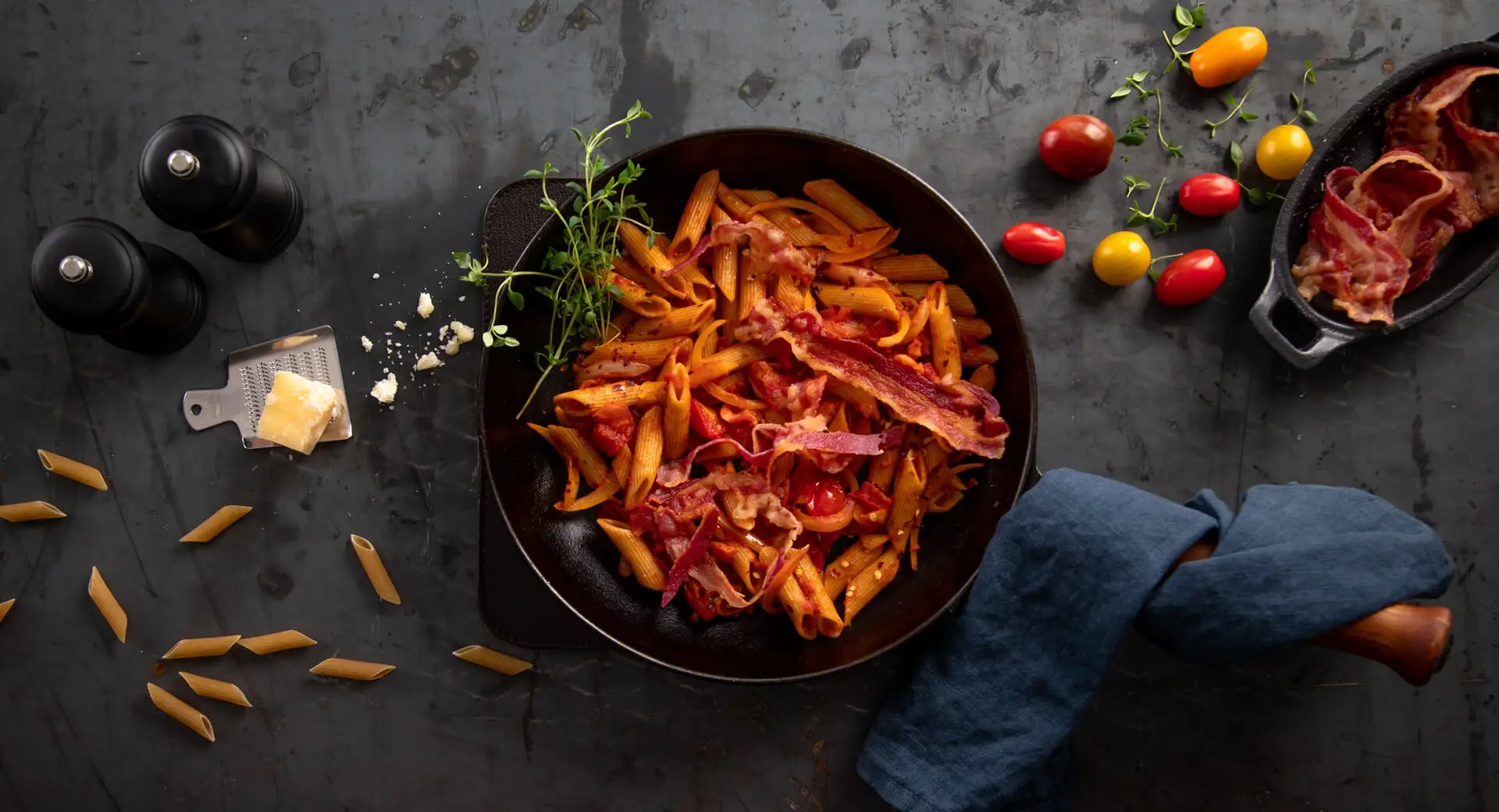 Penne Vodka med bacon
