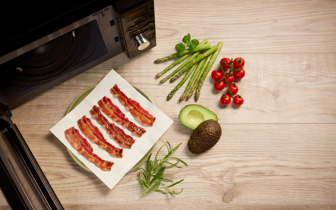 Bacon i mikroovn