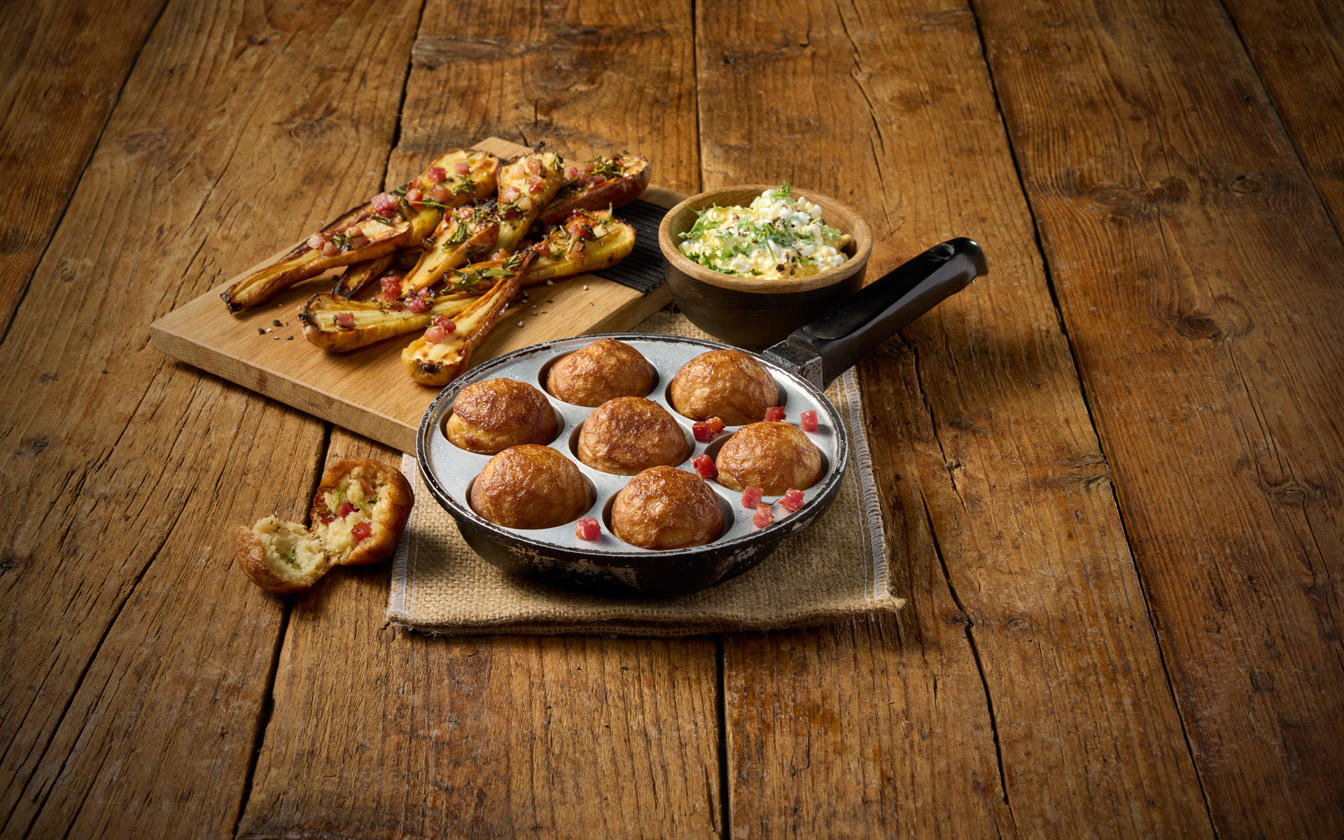 Æbleskiver med bacon