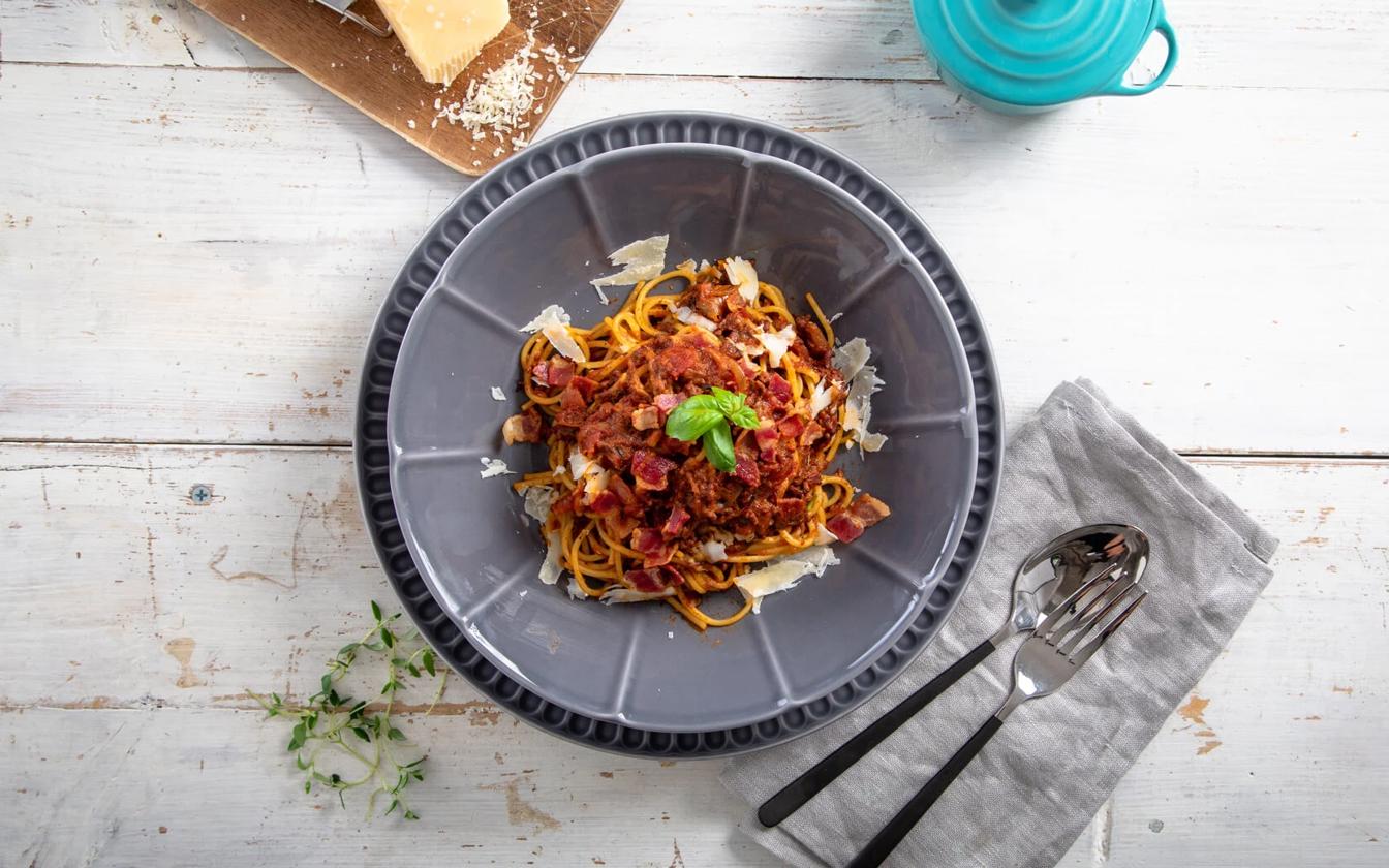 Köttfärssås med bacon