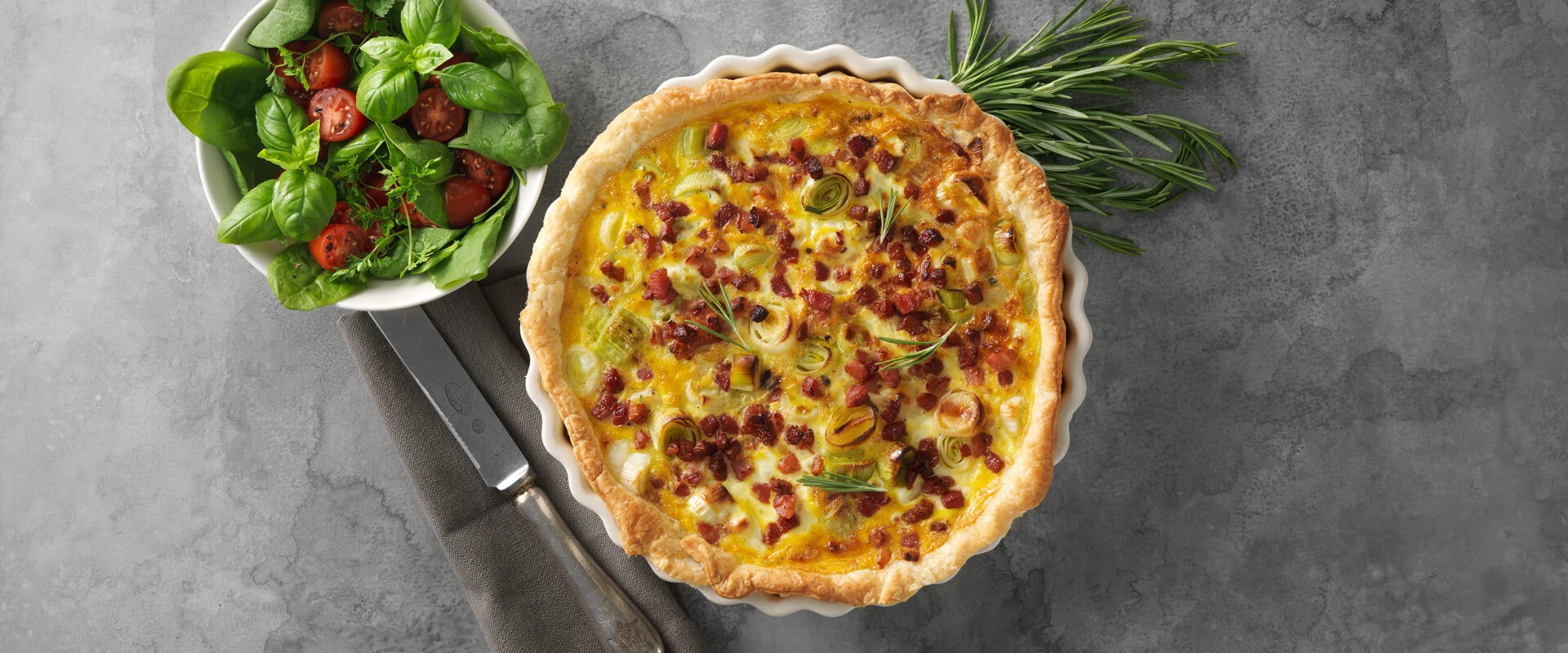 Porretærte med bacon