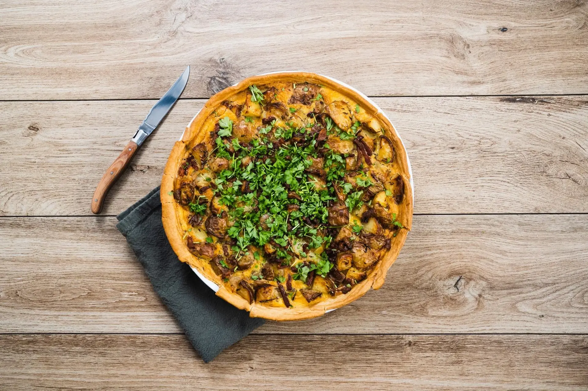 Quiche mit Kartoffeln und Bacon