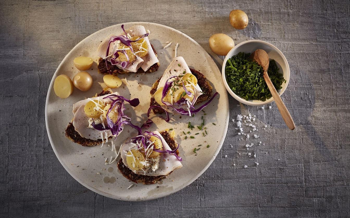 Smørrebrød med skinke