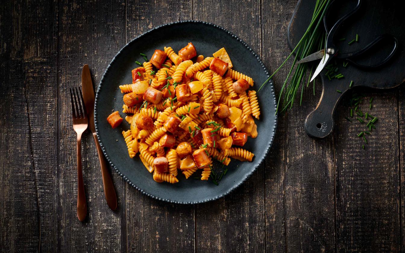 Svensk pølseret med pasta