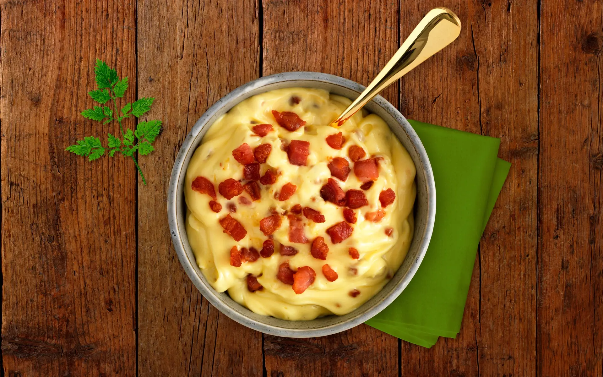 Hausgemachte Mayonnaise mit Bacon