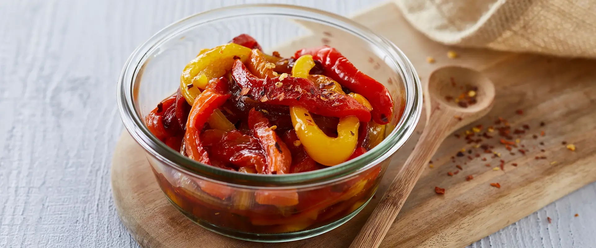 Grillede peberfrugter i olivenolie