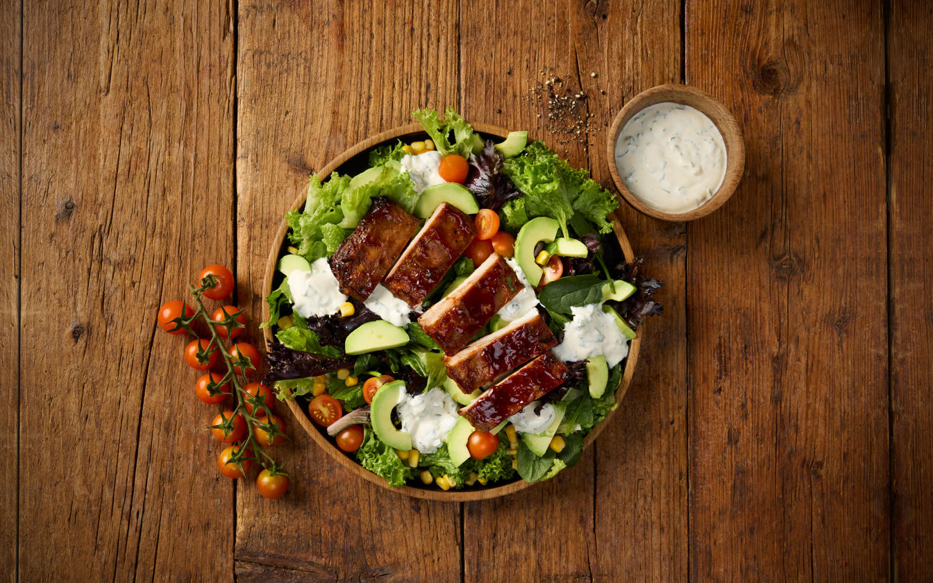 Frisk spareribs salat