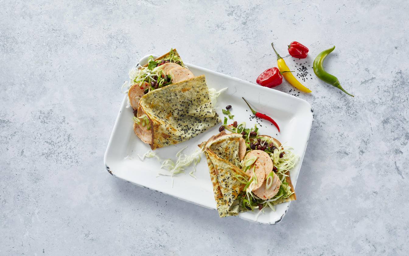 Hytteost fladbrød med kylling