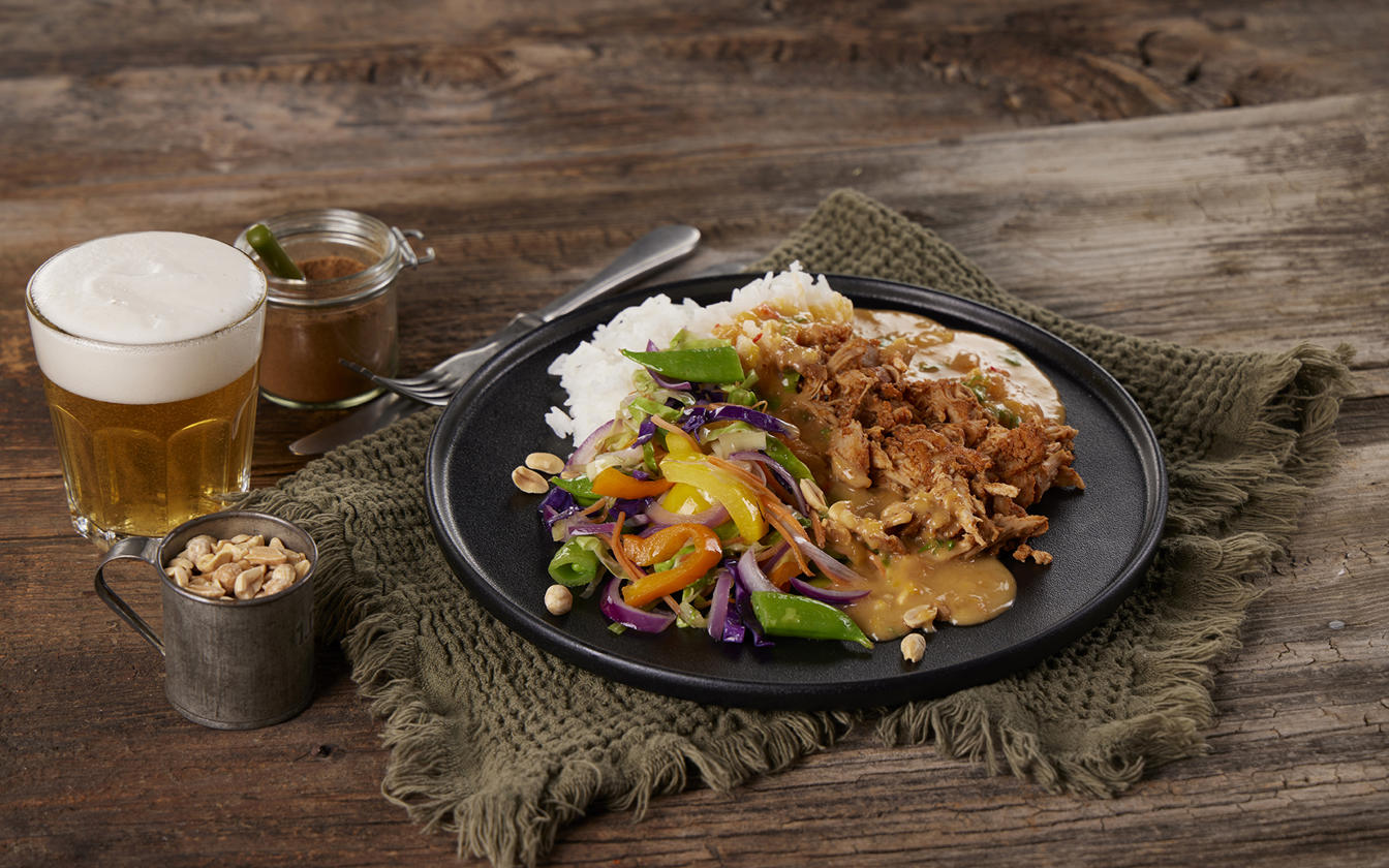 Pulled Chicken med ris