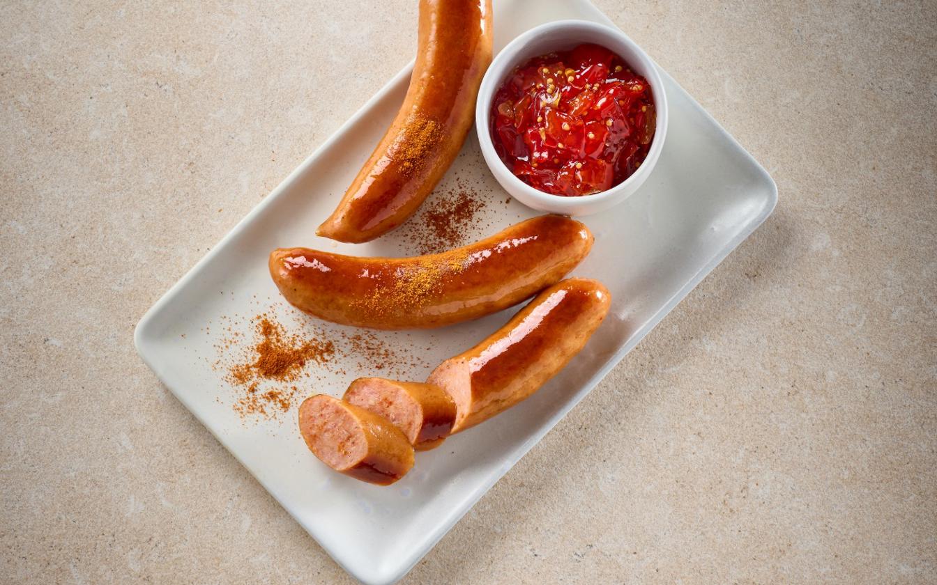 Chorizo frokostpølse med peberfrugt-chutney