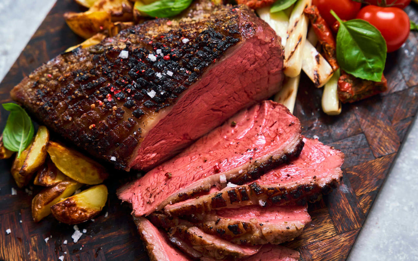 Rosmarin og pebermarineret kalvecuvette - reverse seared