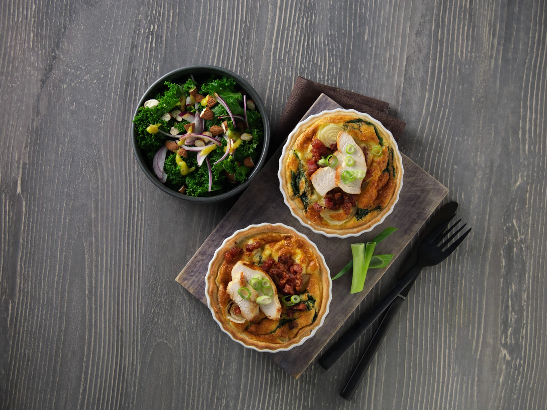 Tærte med kylling og bacon