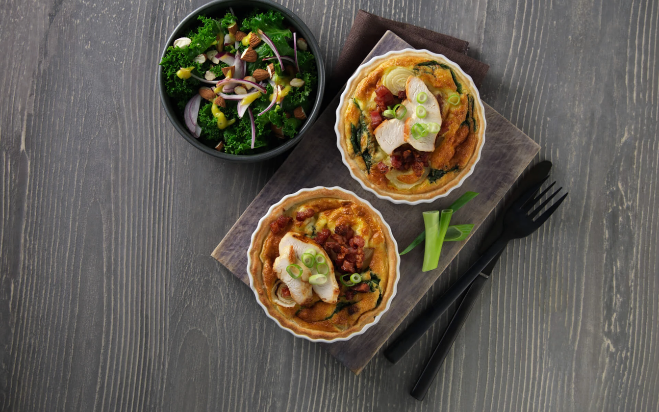 Tærte med kylling og bacon