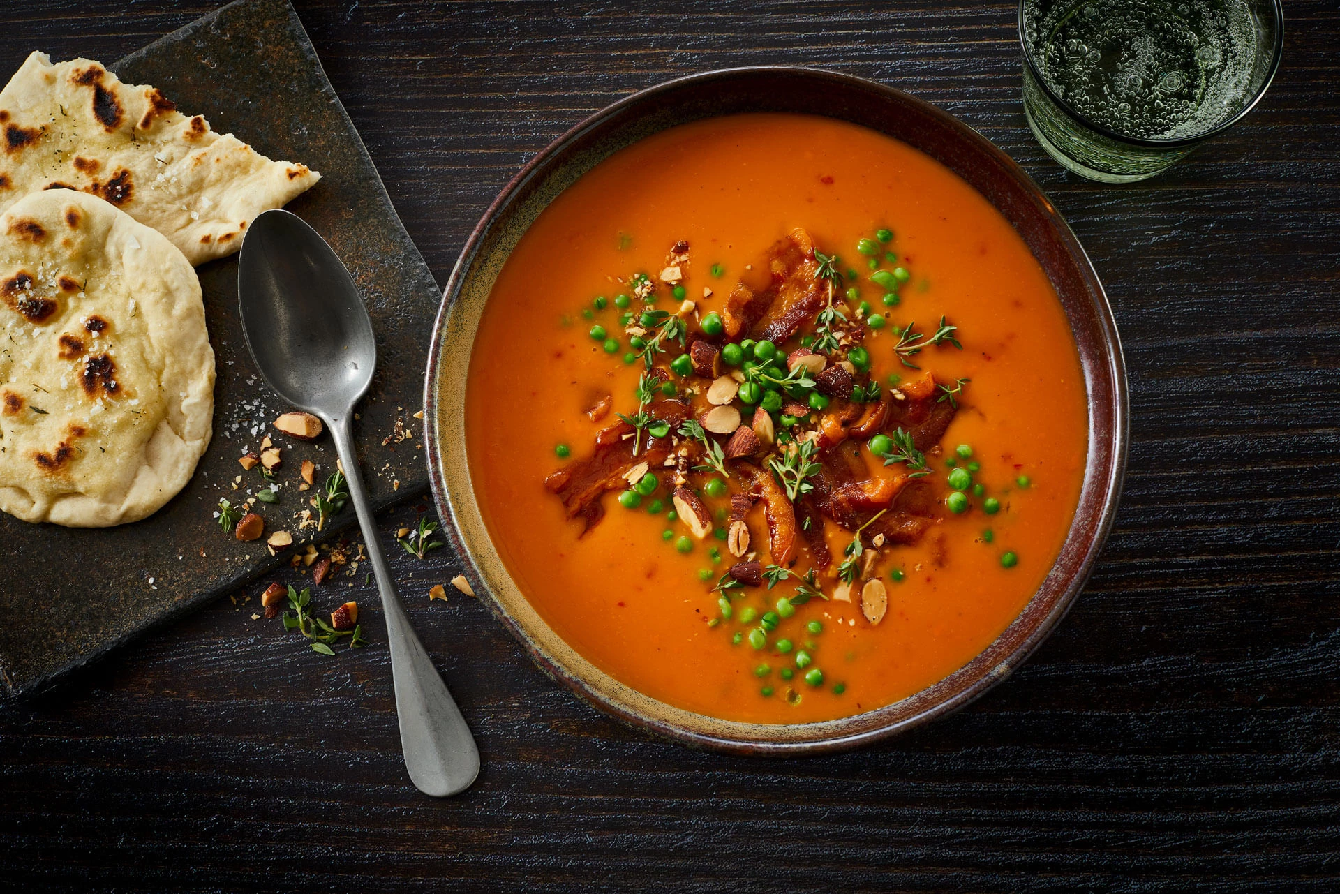 Cremet græskarsuppe med bacon