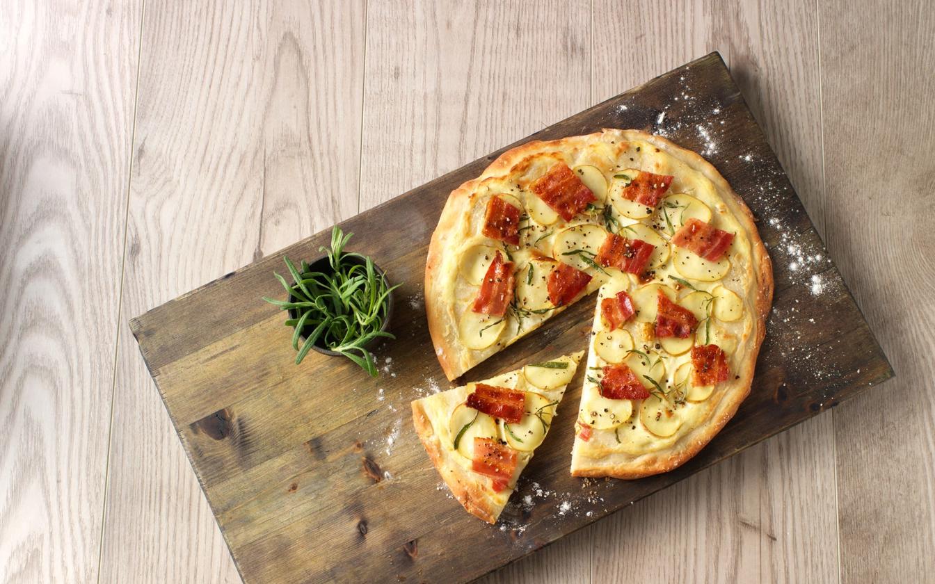 Kartoffelpizza med mascarpone