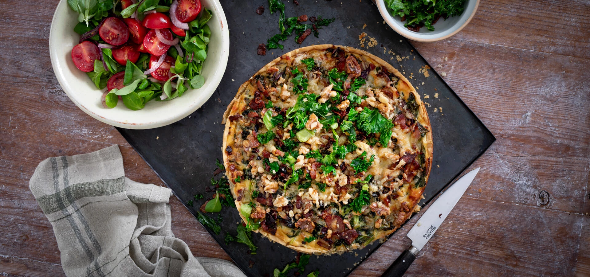 Grønkålstærte med bacon