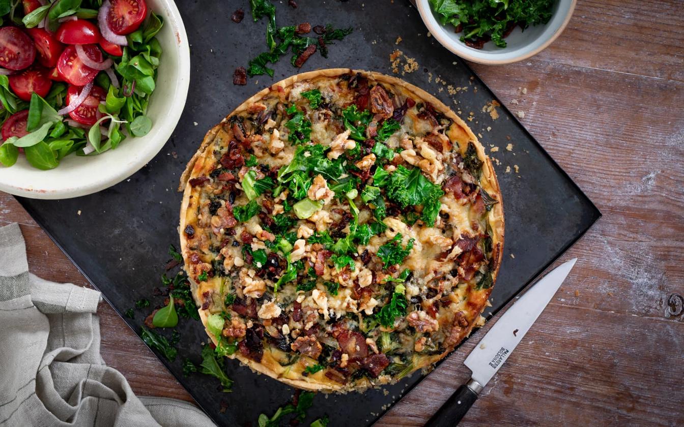 Grønkålstærte med bacon