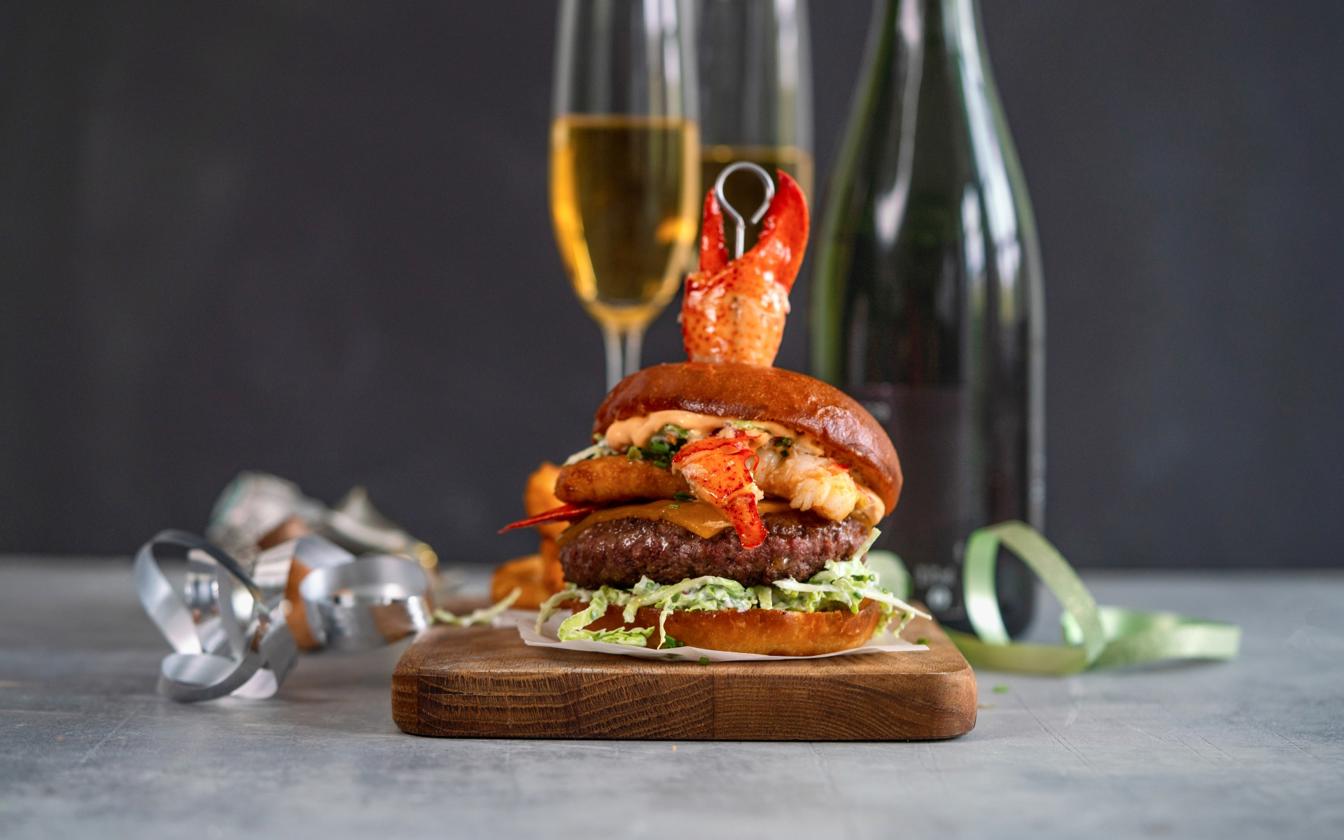 Surf and turf burger