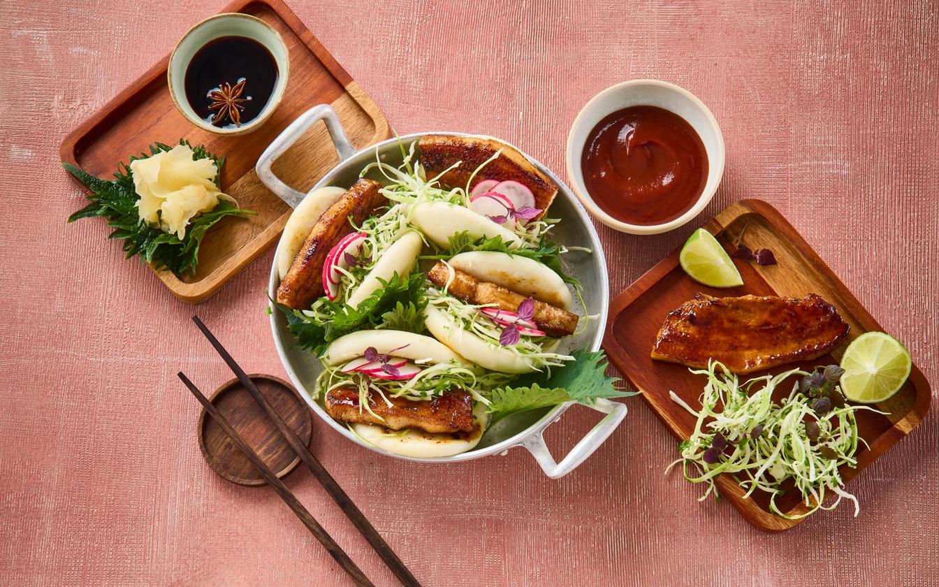Bao med teriyaki-glaseret flæsk