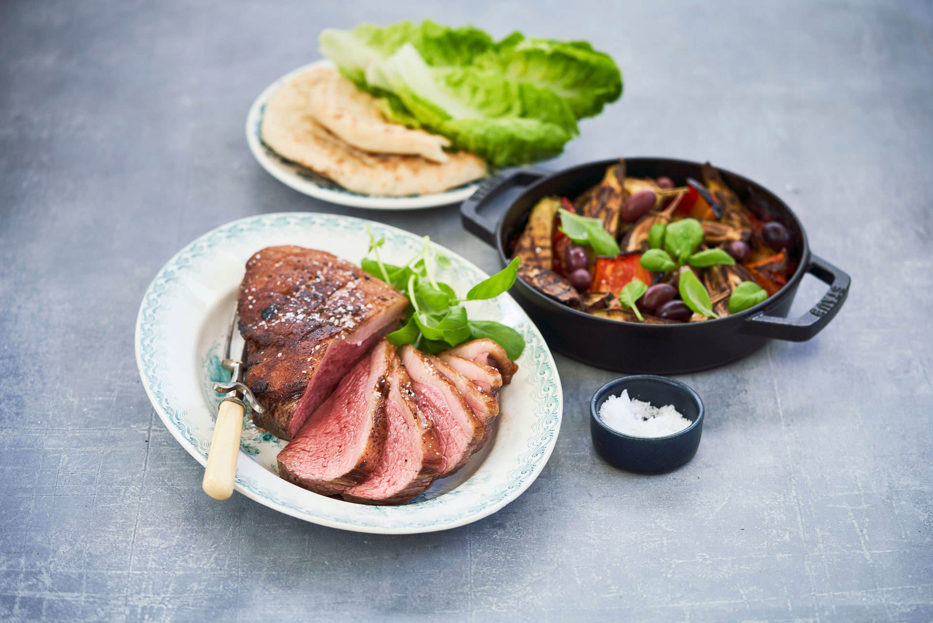 Kalveculotte med grov ratatouille