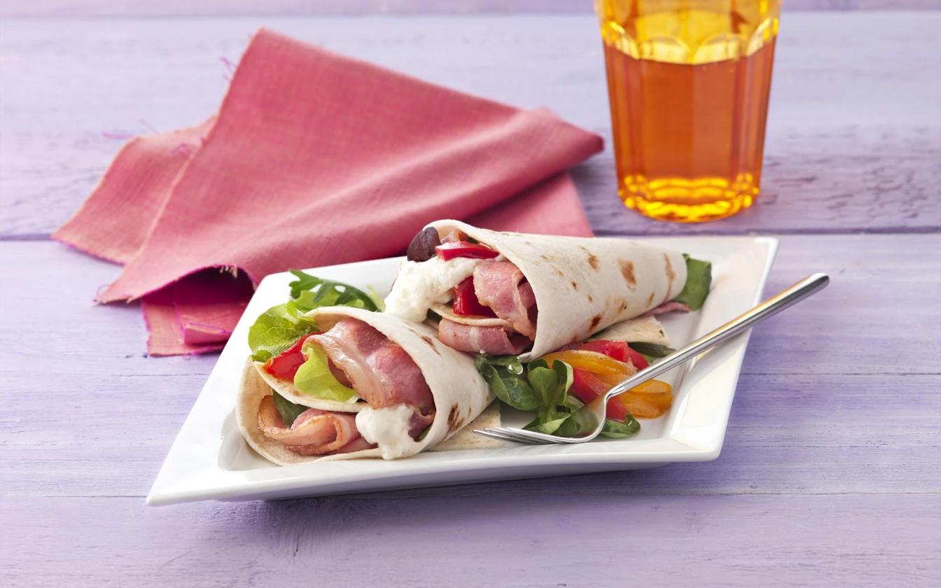 Piadina - italiensk wrap med bacon