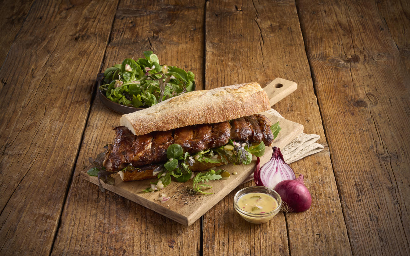 BBQ ribs sandwich