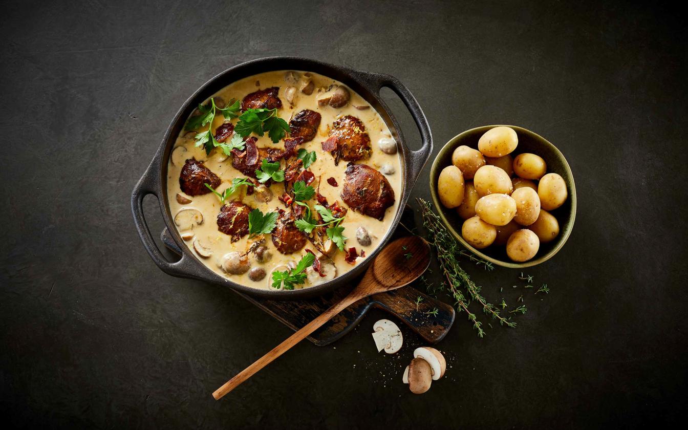 Svampegryde med skankeklumper