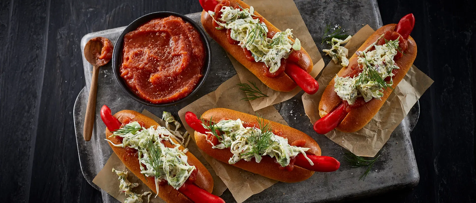 Röd Hot Dog Pölser