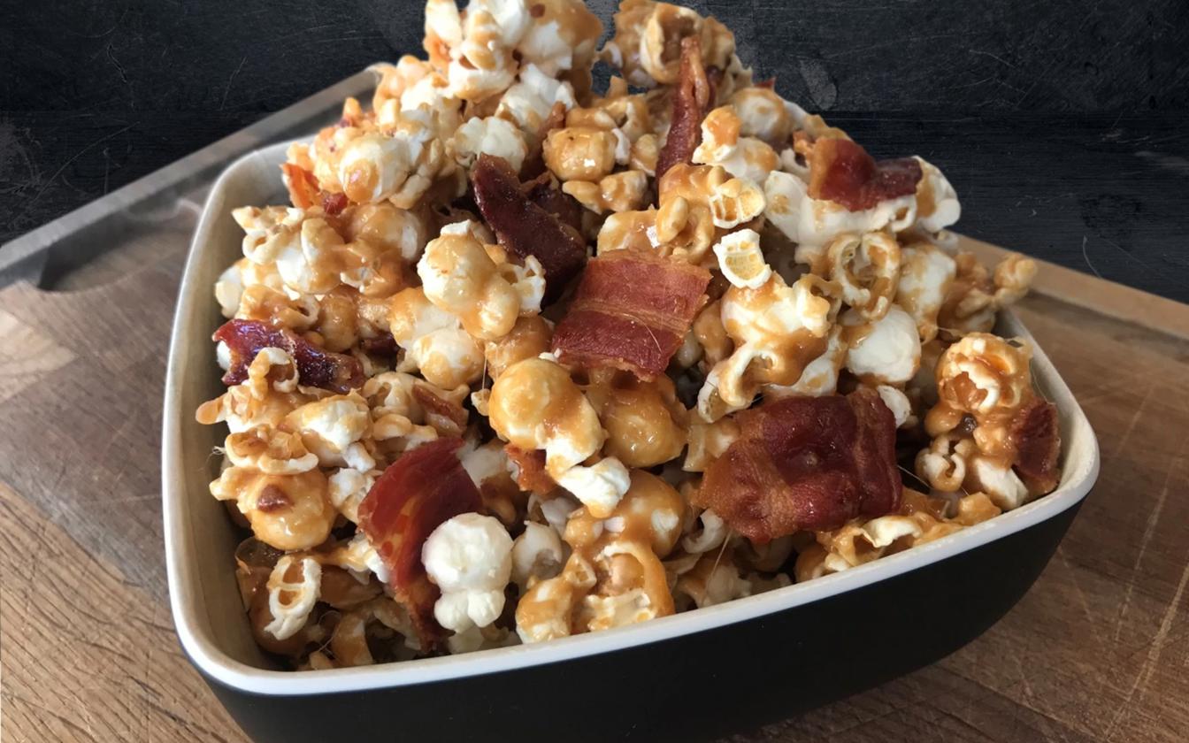 Karamelpopcorn med bacon