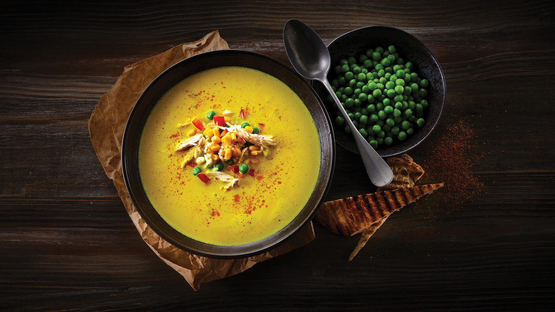 Karrysuppe med kylling og ris