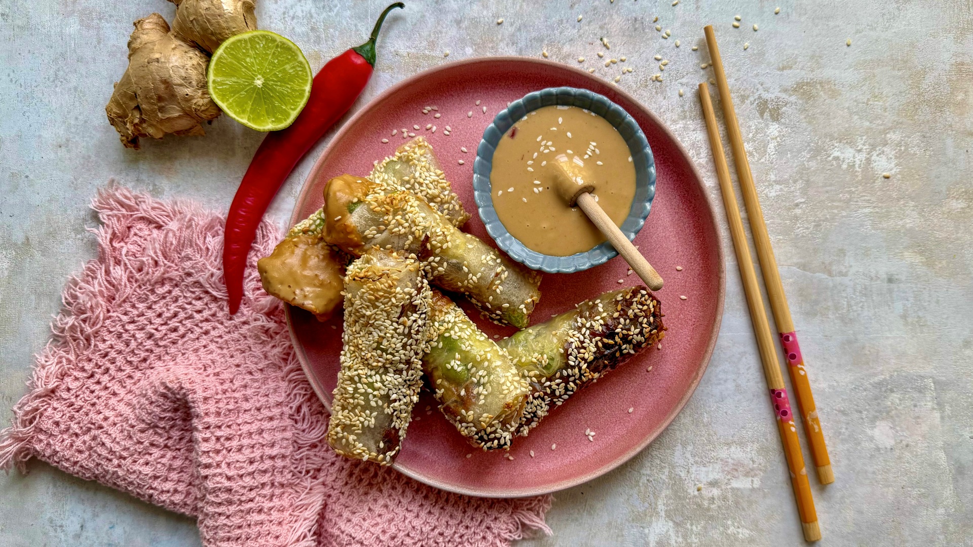 Stegte rispapirruller