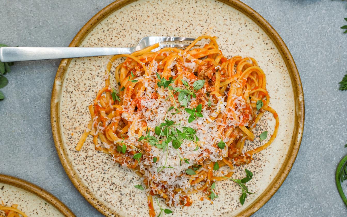 Spaghetti bolognese med parmesan